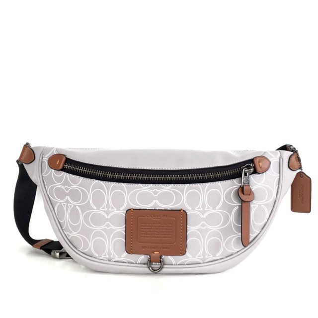 COACH Rivington Reflective Signature Leather Belt Bag waist bag bum bag asli original authentic