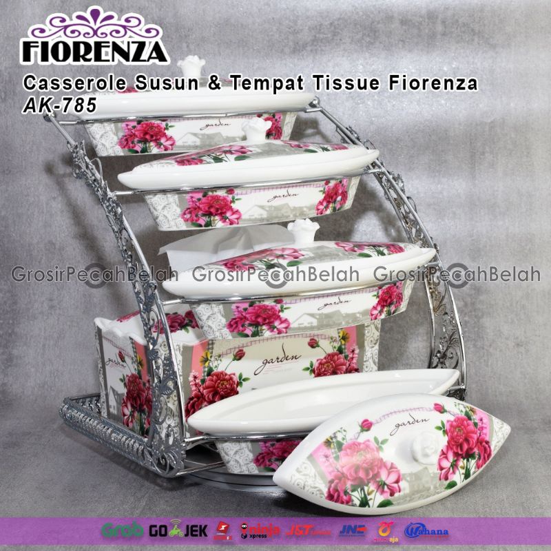 Wadah Saji Bertingkat Putar Fiorenza Set Tempat Tisue AK-785