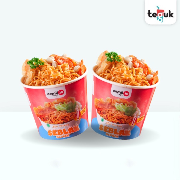 Teguk - Bundling Mie Goreng Seblak Geprek 2 Pcs - Makanan Instan Siap Saji Kerupuk Seblak