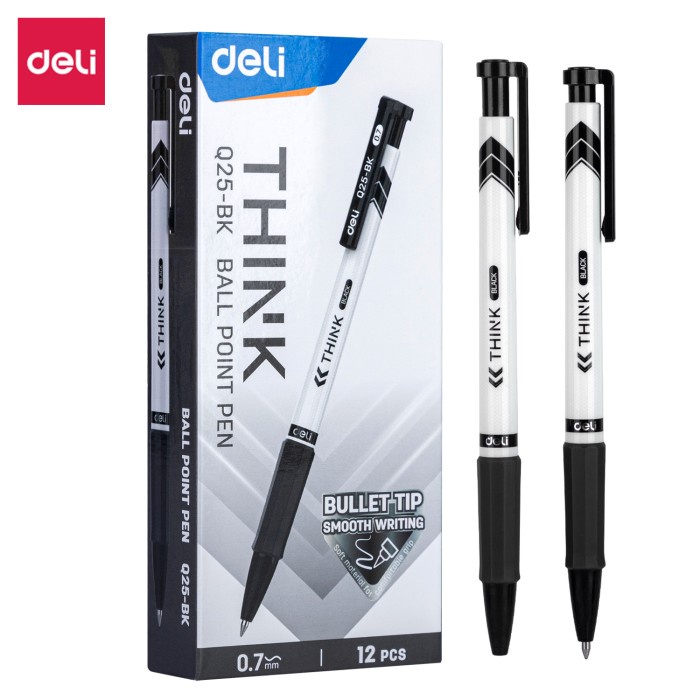 

PULPEN PEN MEDIUM POINT 0.7 MM DELI CETREK Q25 BALLPOINT HITAM BIRU