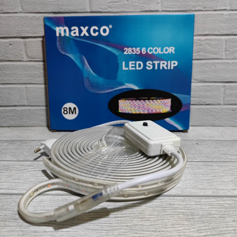 LAMPU LED STRIP SELANG MAXCO 2835-6MM-48D 8M 8 METER FULL (6 COLOR) SNI ORIGINAL