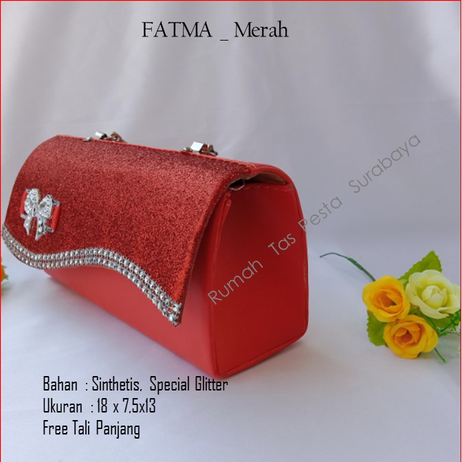 TAS PESTA FATMA MODEL CLUCTH DAN SELEMPANG TERKESAN MEWAH DAN ELEGAN