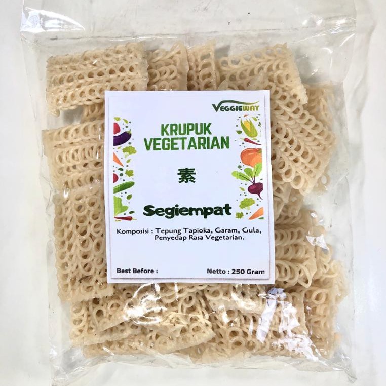 

Kerupuk Vegan Mentah Segiempat