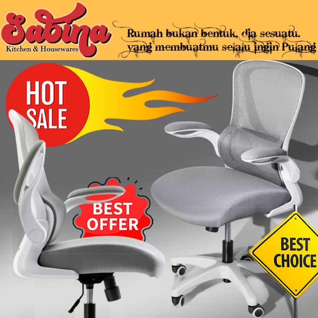 Kursi Kantor Kerja Online Ergonomic Office Chair Waist Lumbar Support