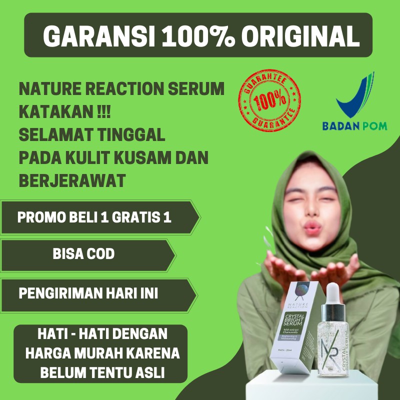 BISA COD) Glowing Serum Nature Natur Reaction Cristal Crystal Bright Serum 100% Ori Original Officia