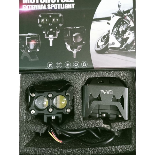 2pcs/sepasang Lampu tembak Sorot /SQL 2 MATA Motor Mobil Dua Warna led MT27 high low White water proof mobil