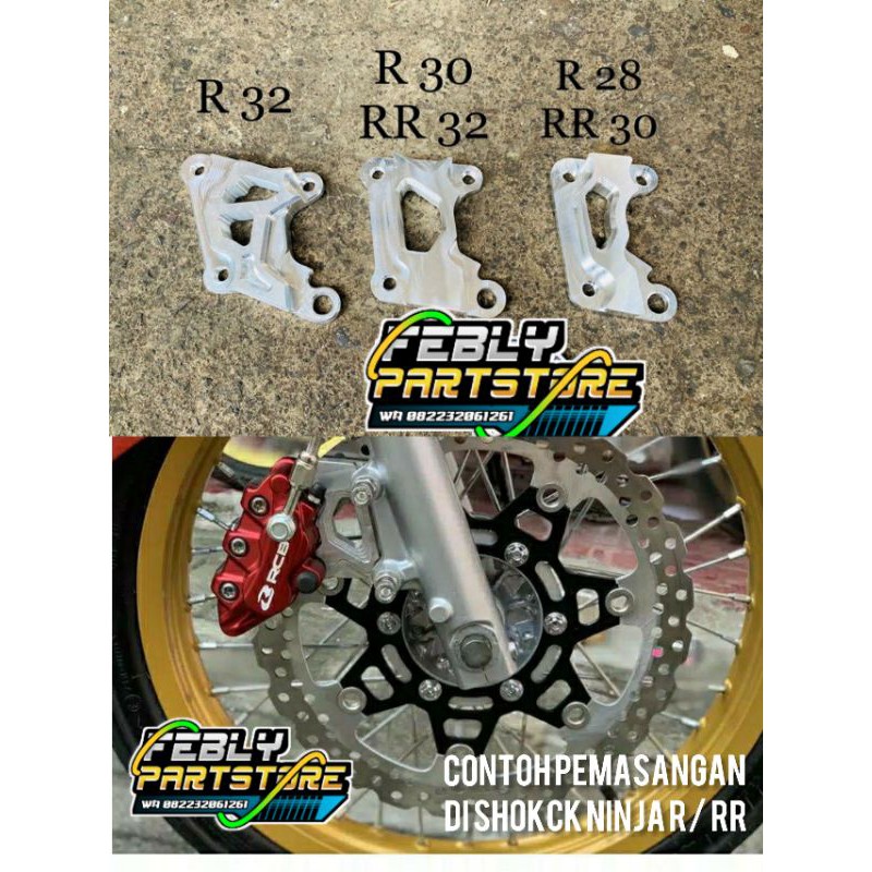 BREKET CNC KALIPER RCB PNP SHOCK NINJA R RR SS BREKET KALIPER RCB NINJA R RR SS PANGKON CNC KALIPER 