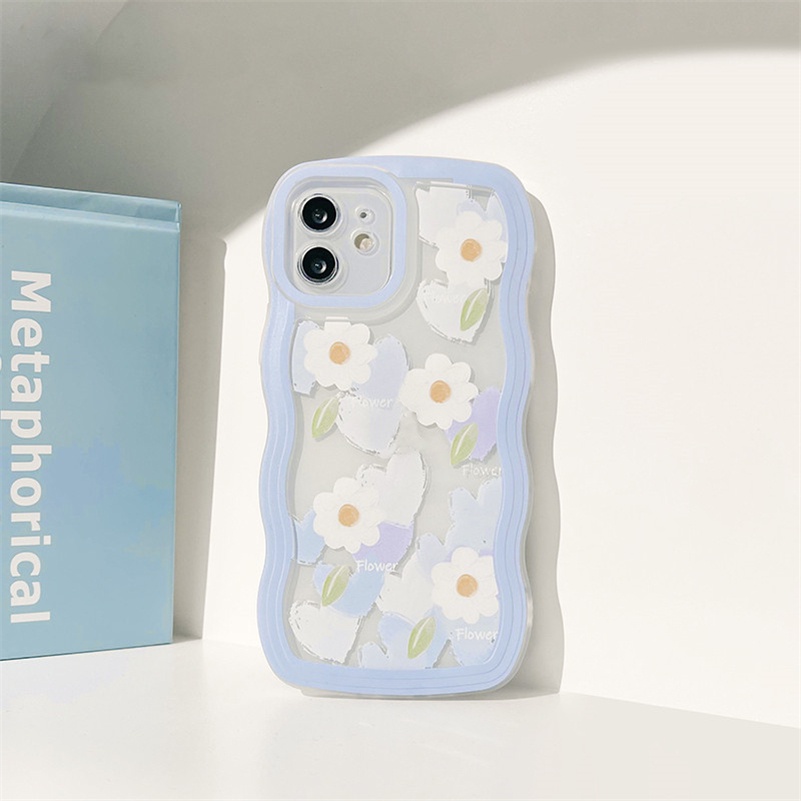 Soft Case TPU Transparan Motif Bunga Aster Untuk iPhone 13 12 11 Pro Max X Xr Xs Max SE 8 7 6 6s Plus