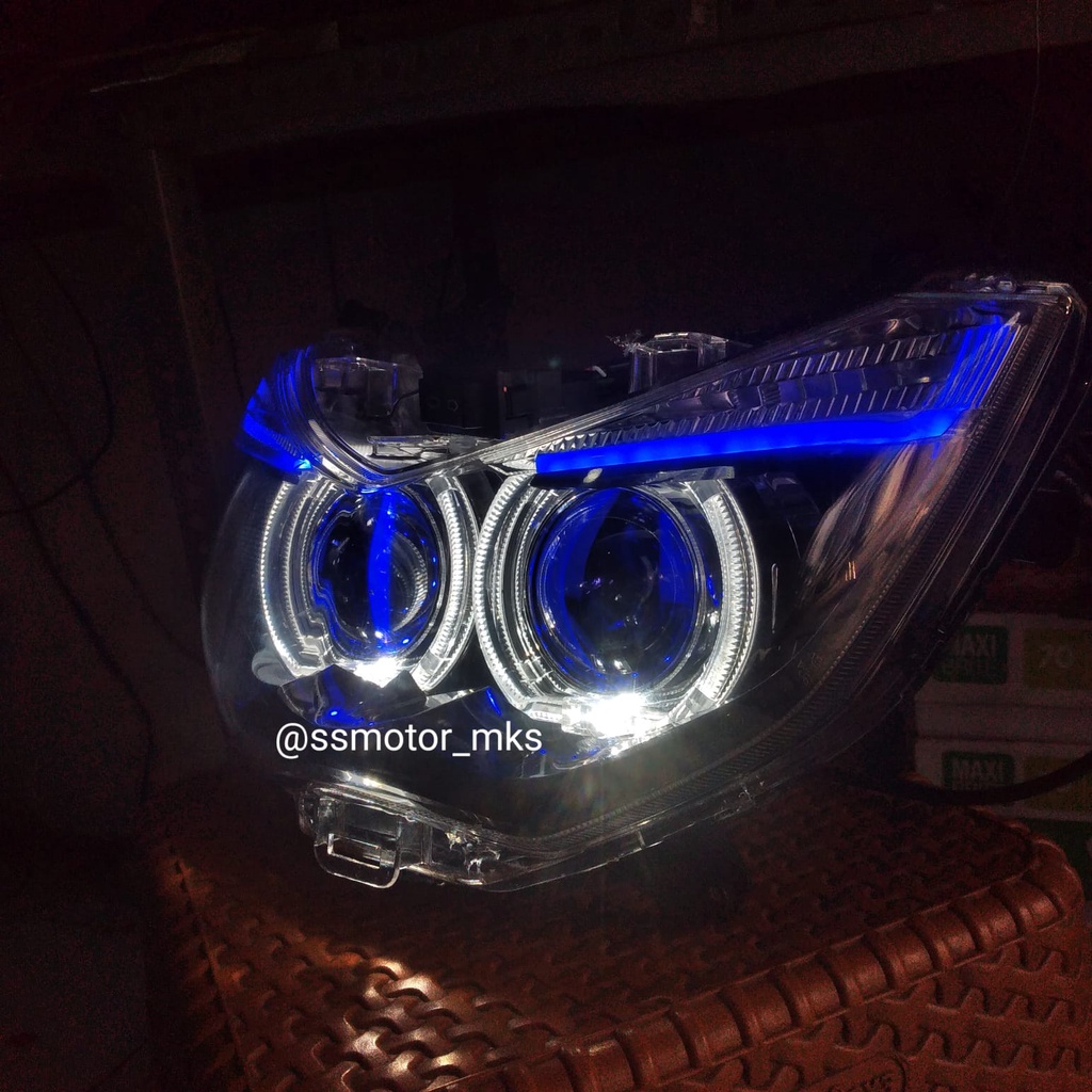 HEADLAMP LAMPU DEPAN NMAX OLD LAMA CUSTOM BILED PROJIE PROJECTOR VAHID