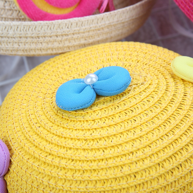 Topi Anak Dengan Bahan Jerami Dan Gambar Kartun Lollipop Warna Warni Untuk Pantai Outdoor