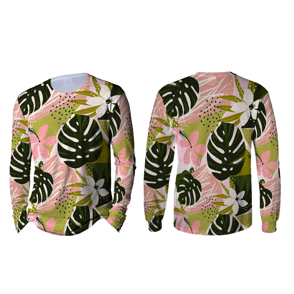 [Riashop] Kaos Monstera Lengan Panjang | Kaos Gambar Monstera | Kaos Monstera Pria