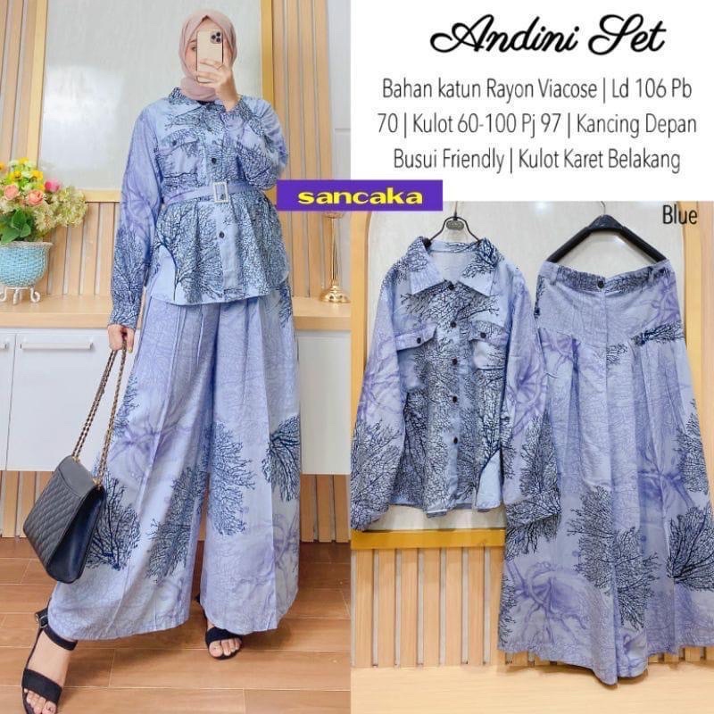 Setcel Setelan Kulot Andini Shakila Import