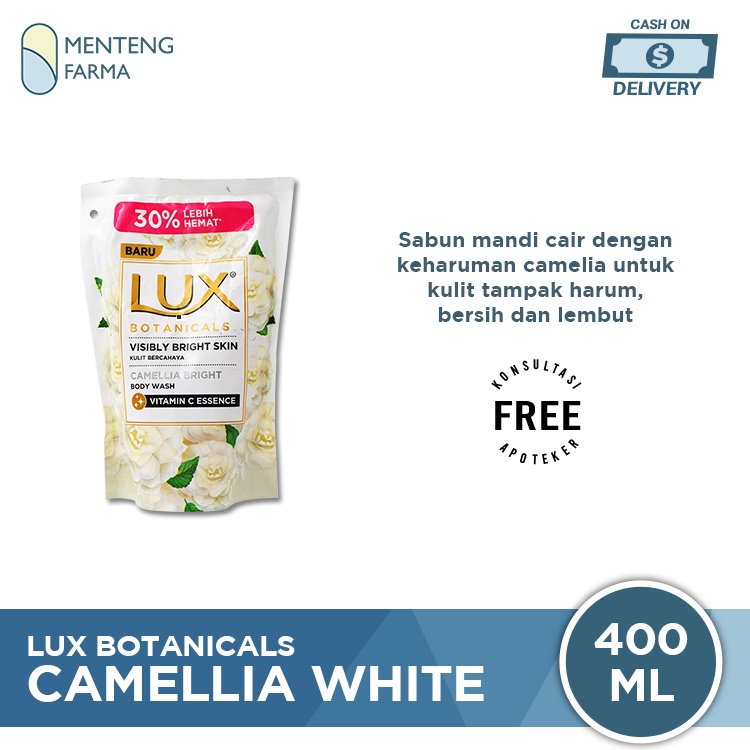 Lux Botanicals Sabun Mandi Cair Camellia White 400 ML - Sabun Kecantikan dengan Vitamin C Essence