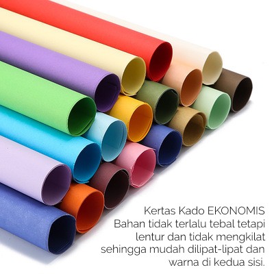 

1 Pack isi 5 Kertas Kado Polos Wrapping Paper Natal Lebaran Putih Hitam Merah Hijau Pink Biru