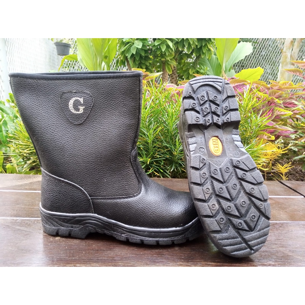 Sepatu safety G-KNIGHT boot proyek hitam kuat ujung besi pria original