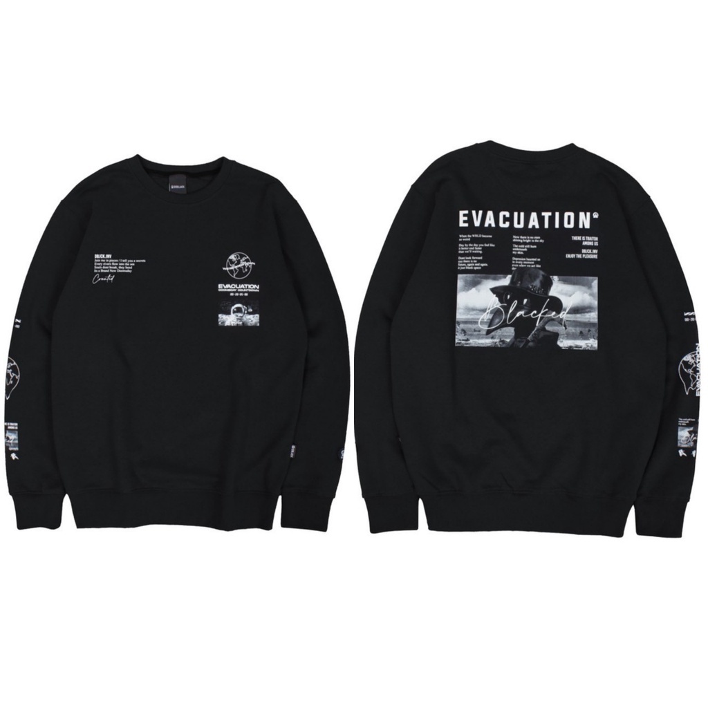 Sweater Dobujack / Crewneck Dobujack Hitam / Sweater Dobujeck  Evalution Gambar Belakang / Crewneck 