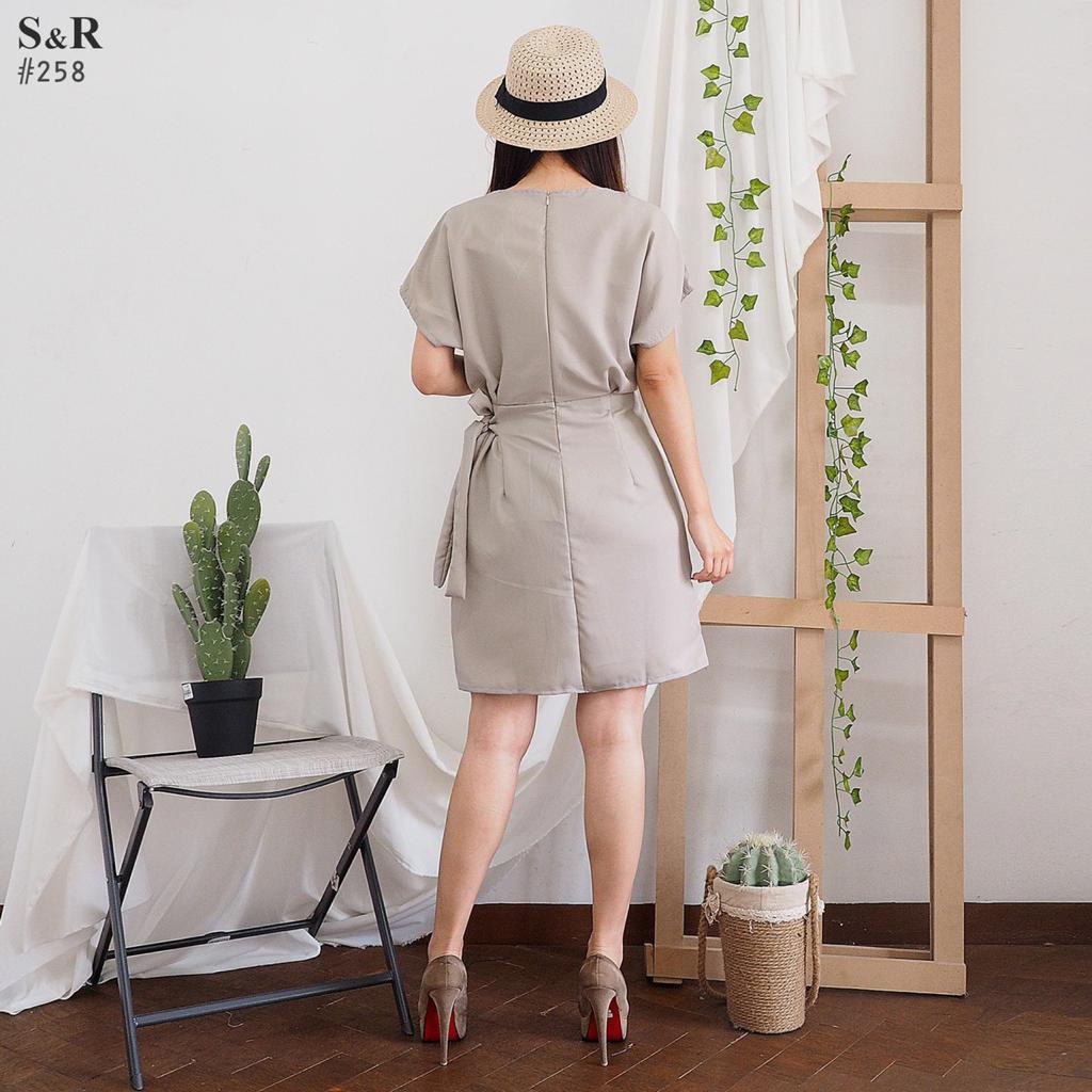 Dress Katun Kancing Premium 258 Resleting Belakang