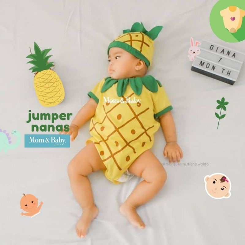 jumper bayi nanas / pineapple baby romper n