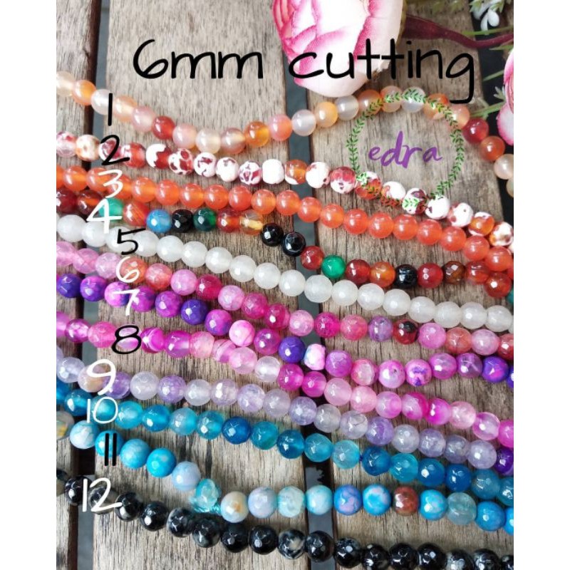 batu agate cutting 6 mm