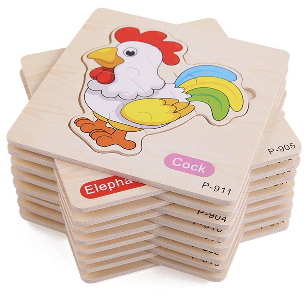 MURMURE.BABY | MAINAN PUZZLE KAYU ANAK HEWAN KARTUN / MAINAN EDUKASI ANAK BAYI / WOODEN PUZZLE TOYS