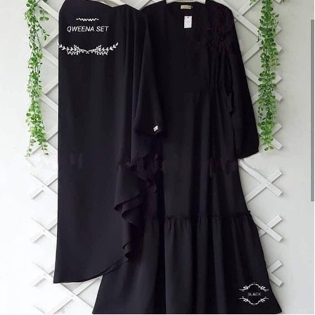 QWEENA SET HIJAB SYARI Gamis Syar'i asdf