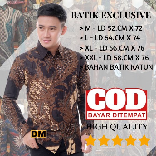 BATIK LENGAN PANJANG PRIA BATIK PUTRAMAHKOTA KEMEJA BATIK PRIA M L XL XXL