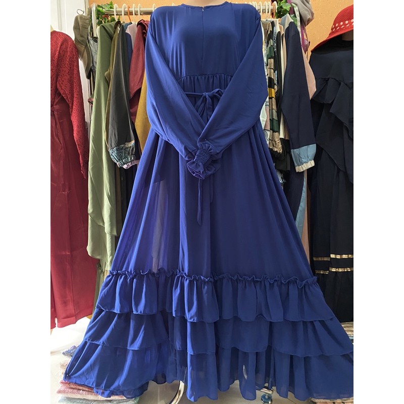 Gamis Ceruty Premium Polos Motif Susun