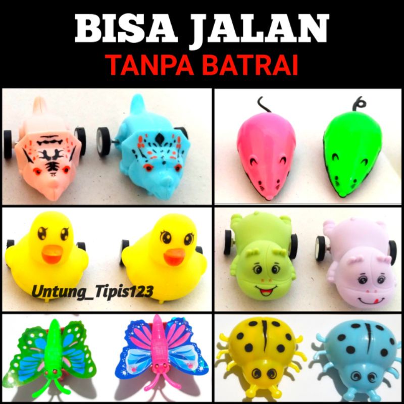 Mainan kucing anjing bisa jalan tanpa batrai cat toys teaser banyak karakter mainan hewan