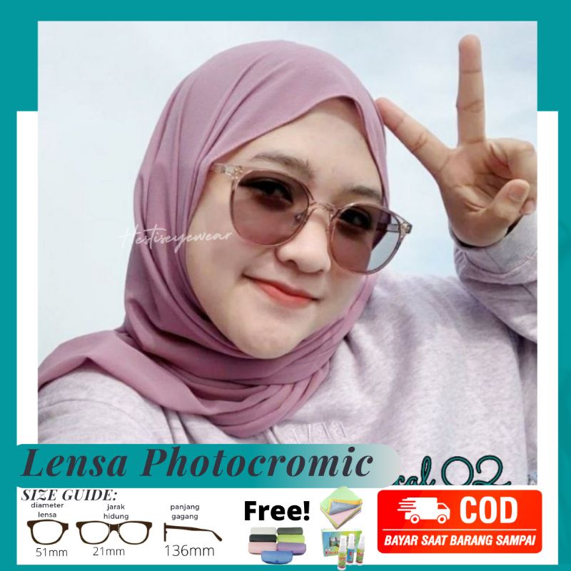 PAKET KACAMATA PHOTOCROMIC KODE 1744 GRATIS LENSA MINUS CYLINDER KACAMATA JAMAN NOW