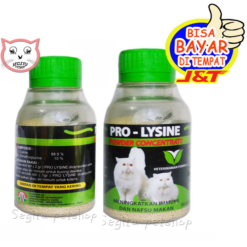 VITAMIN KUCING KURUS SUSAH MAKAN PRO LYSINE 50 GRAM