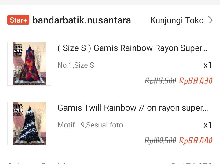 ( Size S ) Gamis Rainbow Rayon Super Busui 100% Batik Non Printing