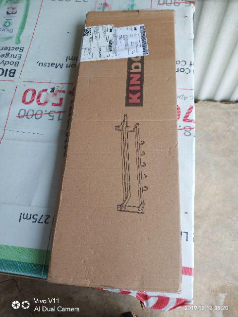 Rak Handuk Berkait Portabel 2 Susun Menempel Pada Dinding Bahan Aluminium 4.1!