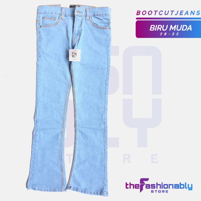 Celana Jeans Boot Cut / Bootcut / Cutbray Biru Muda Pria Original Quality