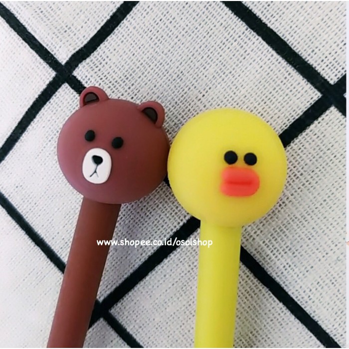 

READY GROSIR / ECER PULPEN LINE BROWN CONY SALLY GEL PEN KARAKTER UNIK MURAH