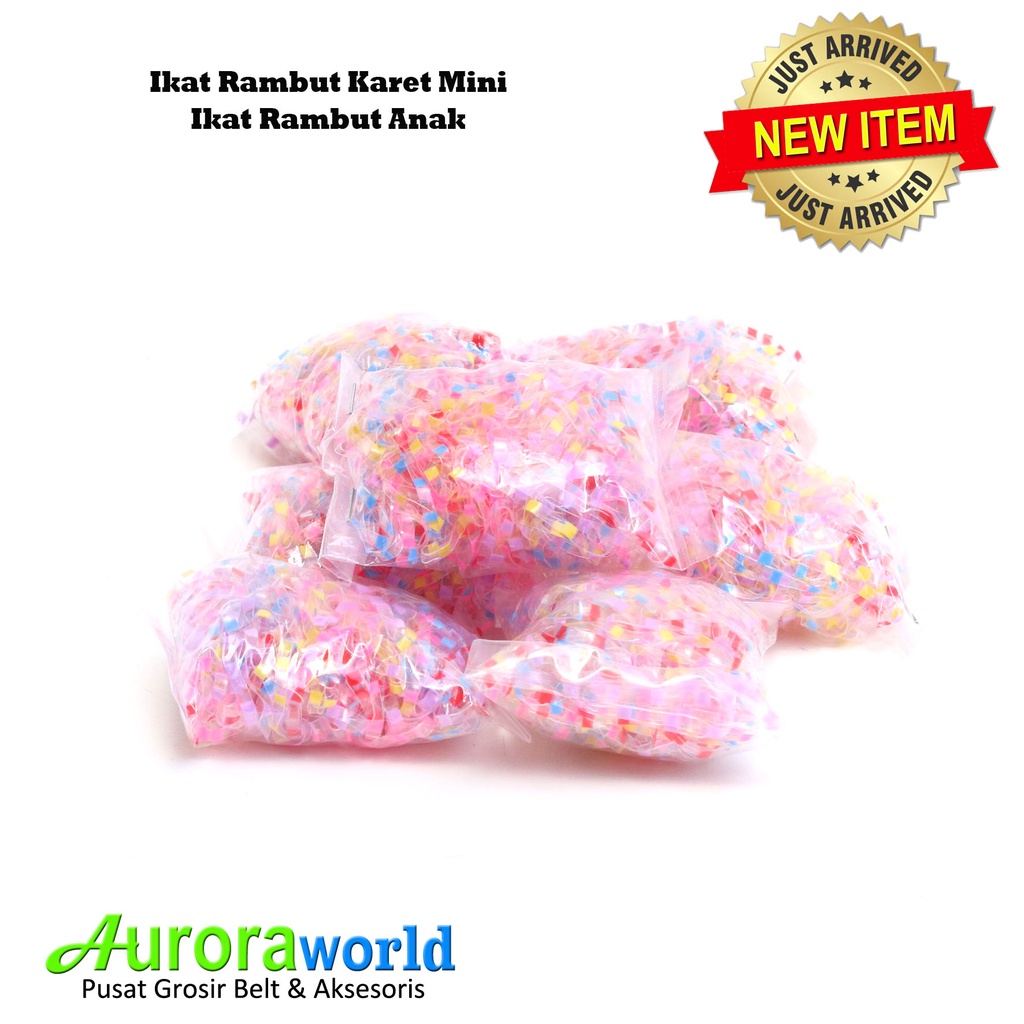 AURORAWORLD Karet ikat rambut karet jepang karet kepang karet kuncir warna warni  ikat rambut elastis kualitas terbaik, bahan tebal isi 100++