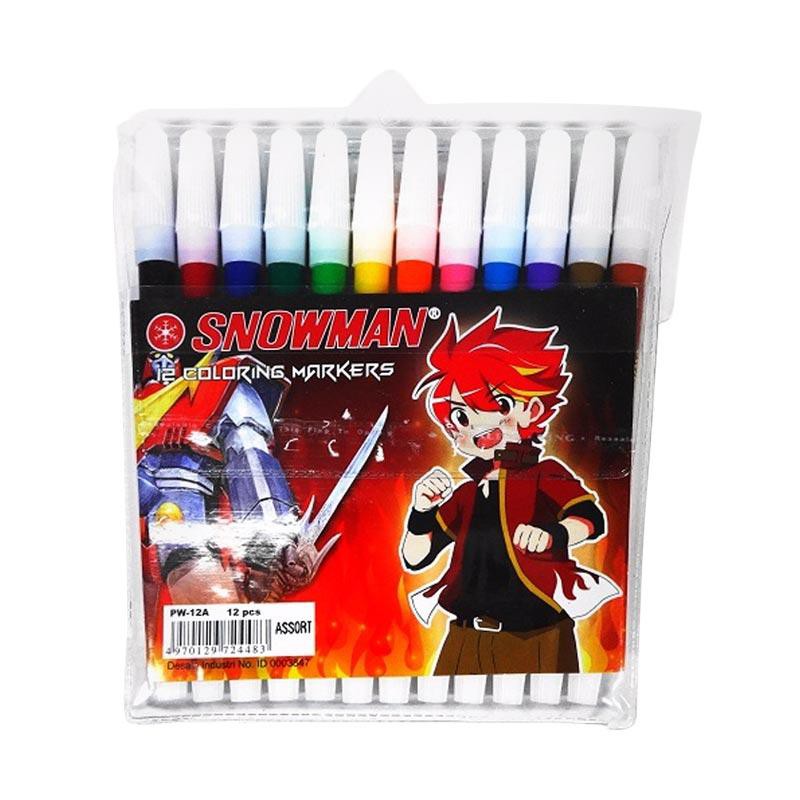 

SPIDOL 12 WARNA SNOWMAN/ SPIDOL WARNA KECIL/SPIDOL KECIL