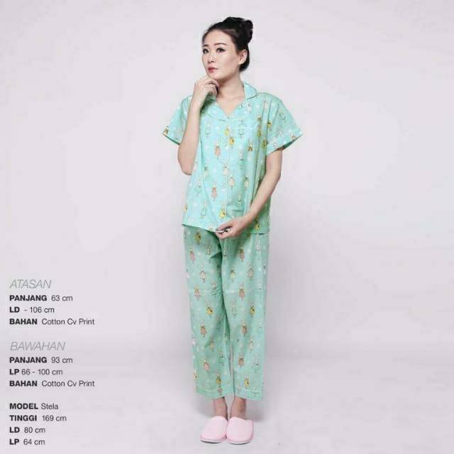 LONG SET PAJAMAS @100
ATASAN
P : 63 cm
Ld : - 106 cm
BAWAHAN
P : 93 cm
Lp : 66 - 100 cm