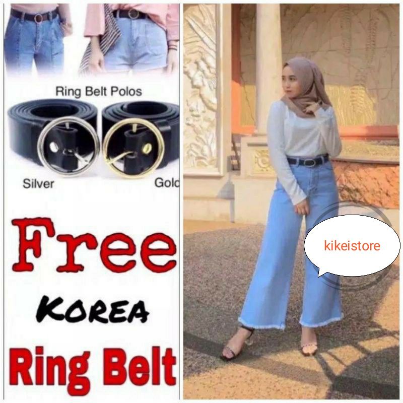 KULOT JEANS BAWAH RAWIS//KULOT JEANS  WANITA standar jumbo