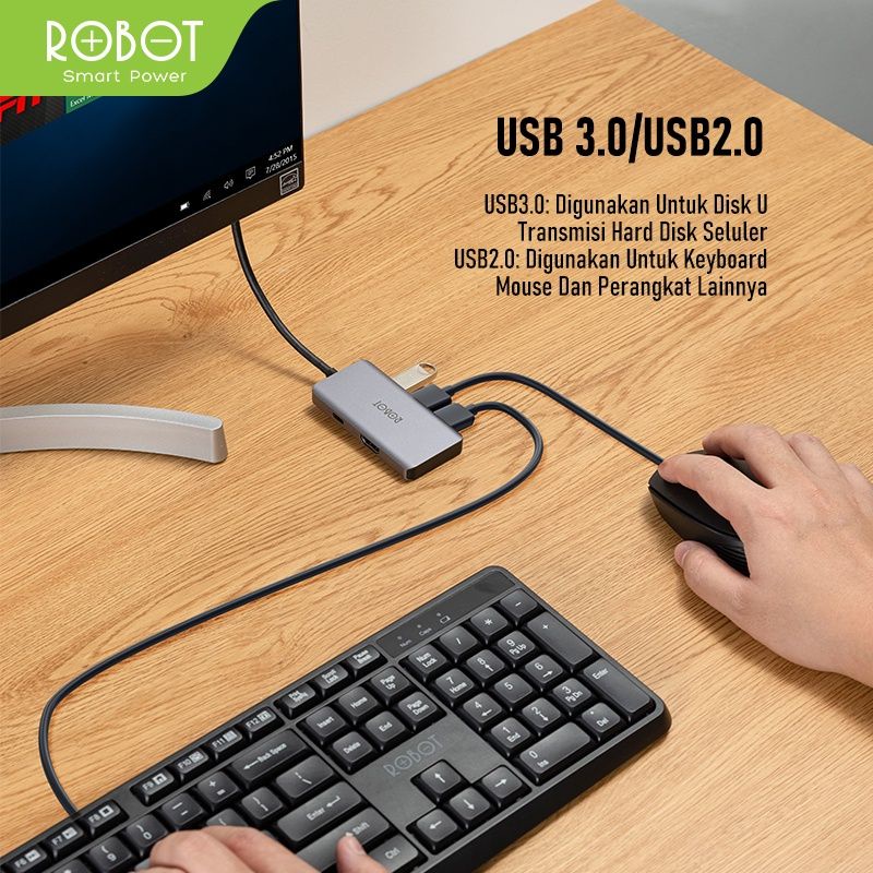 Robot HT255 5 in 1 USB C HUB Adapter