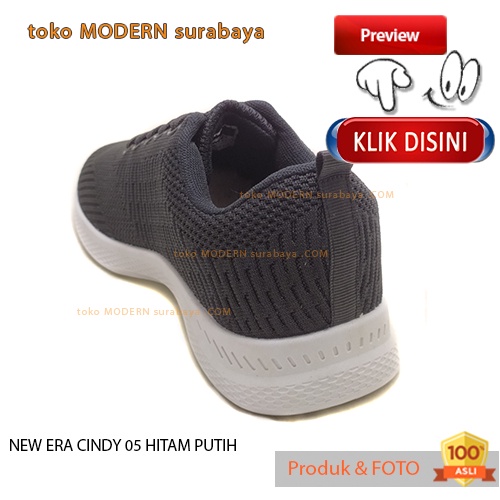 NEW ERA CINDY 05 HITAM PUTIH sepatu wanita sepatu casual sneakers