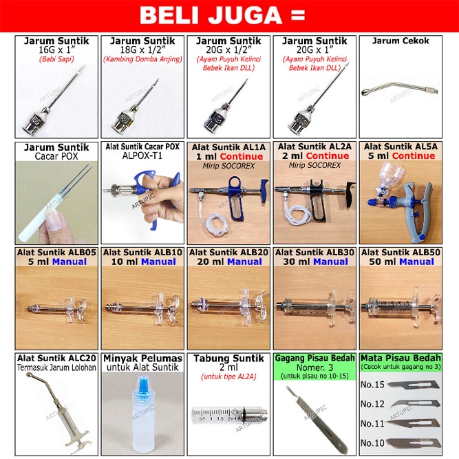 Jarum Suntik Panjang Tanpa Selang untuk Tusuk Botol Obat Vaksin Hewan bukan Socorex 16 cm Lebih