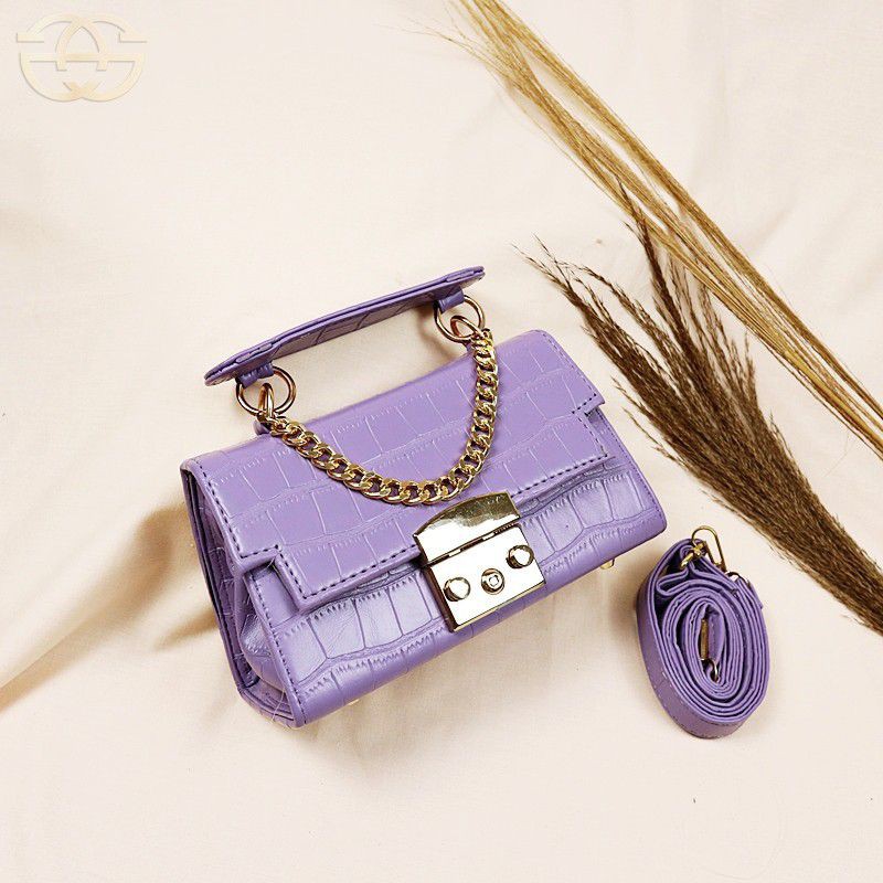 PREMIUM TAS ANDIN LONG BAGUETTE TAS SELEMPANG WANITA - MICRO CROCO - TAS MOON YOUNG - Slingbag 6725