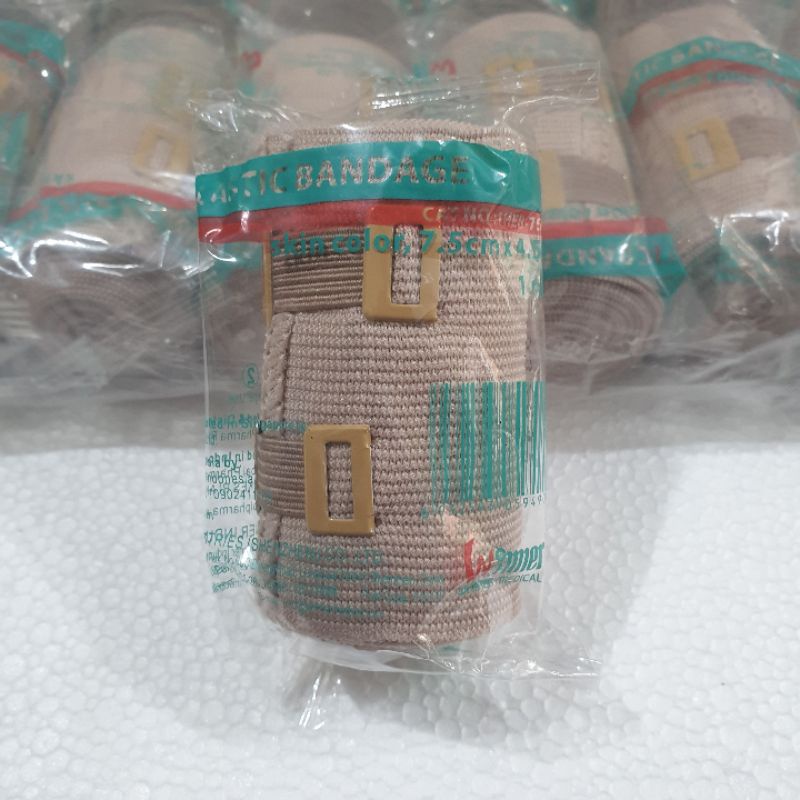 Perban Elastis Kaki Tangan Lutut 7.5cm x 4.5m Elastic Bandage Perban Patah Tulang Verban Elastis 3 inch Original