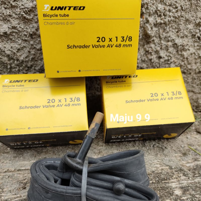 Ban Dalam Sepeda Lipat 20 x 1 3/8 AV 48mm United 20 plus 20 inch 451