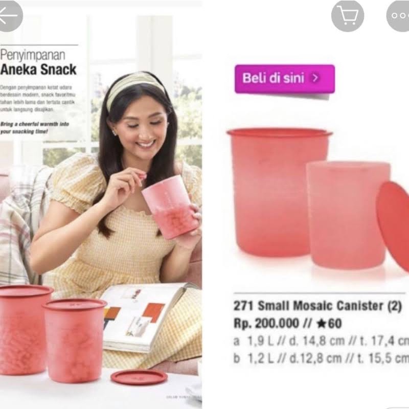 TUPPERWARE SMALL MOSAIC CANISTER