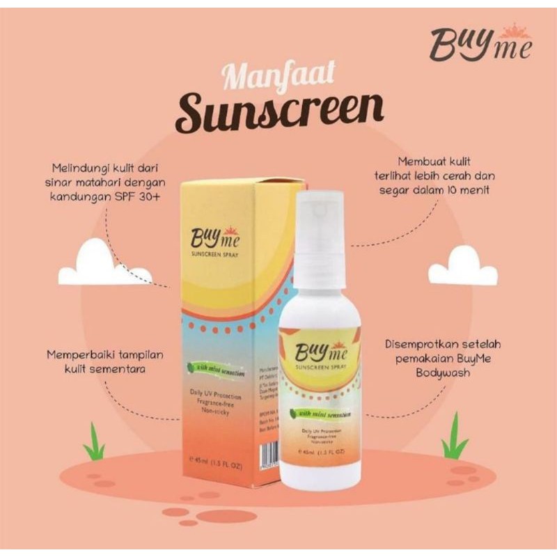 PAKET 2 IN 1 BUYME BUY ME SUNSCREEN SPRAY + BODY WASH ORIGINAL BPOM HALAL