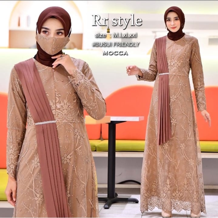 COD √ GAMIS TILE MODERN SELENDANG -  DRESS KEBAYA - GAMIS KEBAYA MODERN - BAJU KEBAYA - KEBAYA WISUD