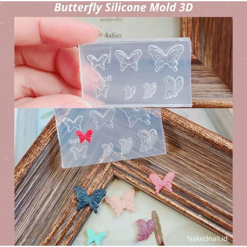 DIY MOLD 3D cetakan akrilik kupu kupu butterfly silicone mold 3D nail art nailart nailgel