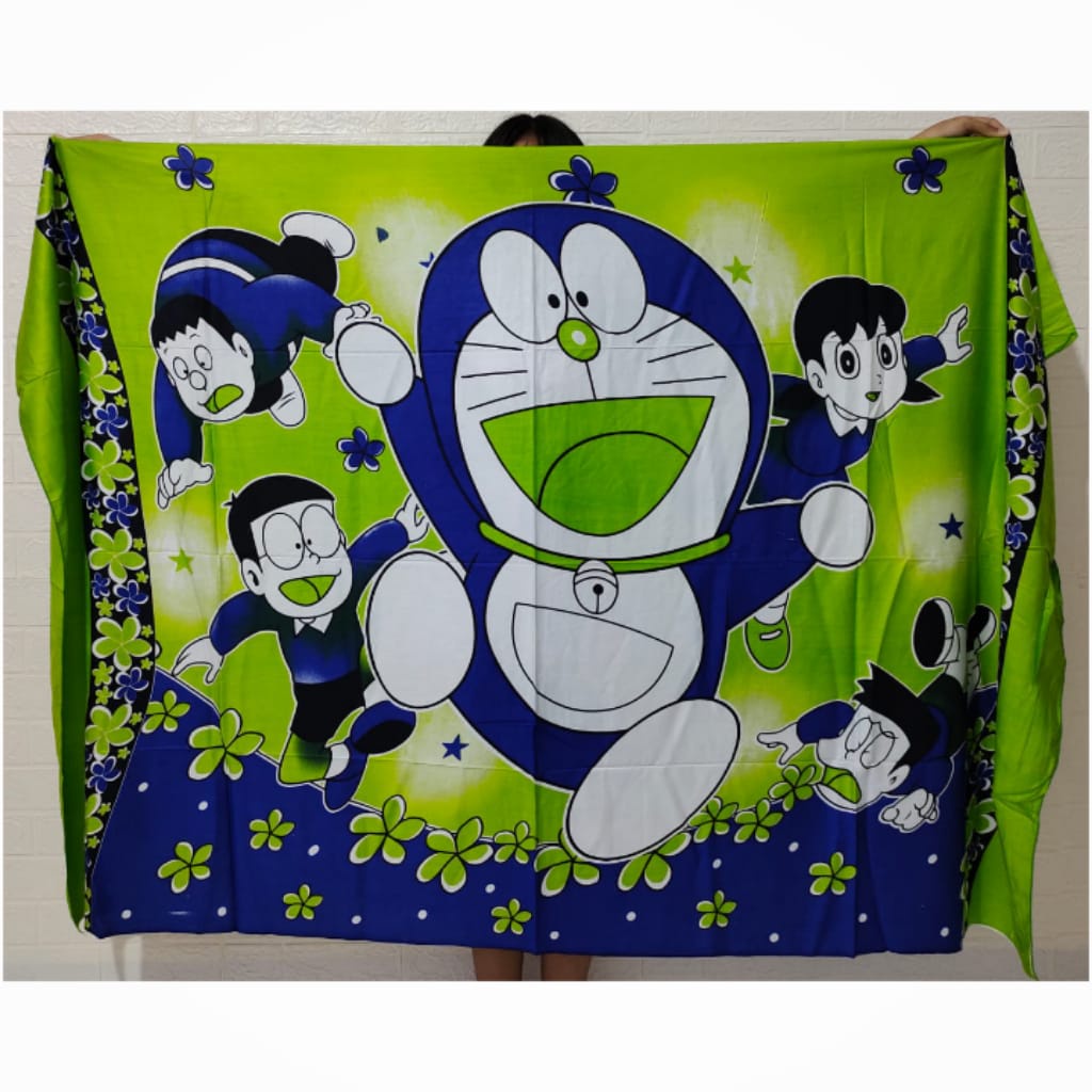 Kain Bali/Kain Pantai Export/ Motif Doraemon/Kain Bali Premium/Selimut Bali