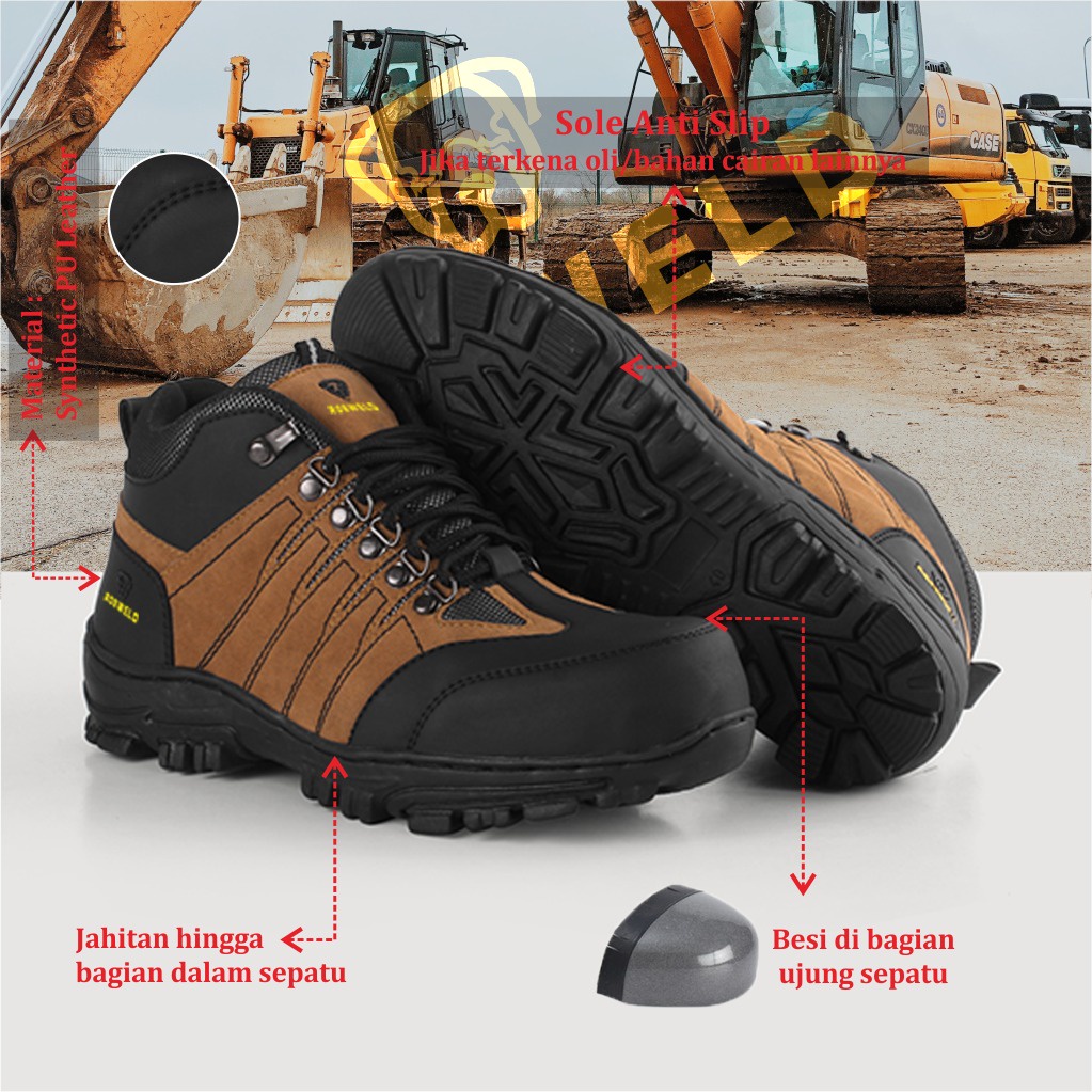 Sepatu Safety Pria, Sepatu Safety Ujung Besi, Sepatu Safety Boots Murah Berkualitas, Sepatu Kerja Lapangan, Sepatu Pria septi, Sepatu Safety Terbaru BISA COD BAYAR DI TEMPAT-Robweld Original